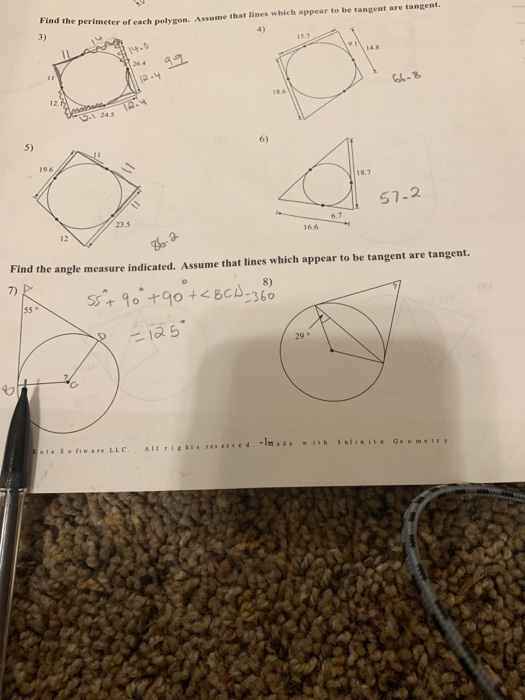 Solved Find The Perimeter Of Each Polygon Assume That Lines 