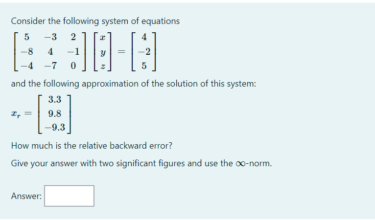 Solved Consider the following system of equations | Chegg.com