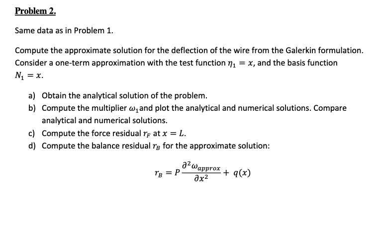 Solved Problem 2. Same data as in Problem 1. Compute the | Chegg.com