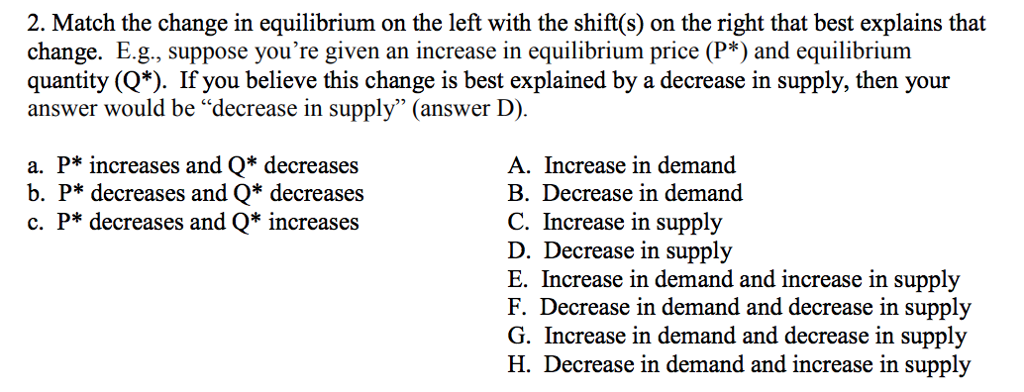 solved all else being equal, a decrease in left would... Solved 2. Match the change in equilibrium on the left with | Chegg.com
