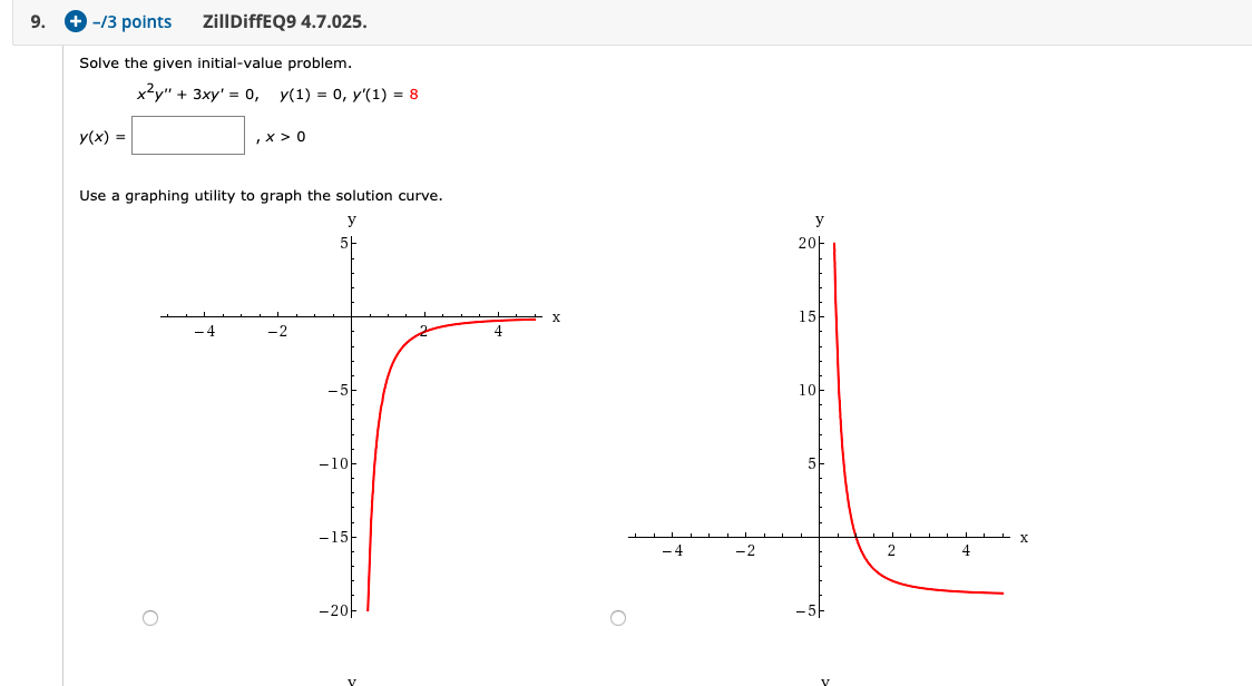 Solved +-13 points ZillDiffEQ9 4.7.025 9, Solve the given | Chegg.com