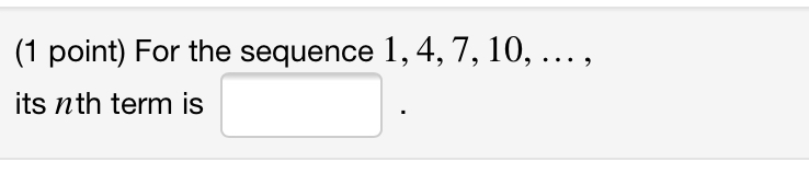 Solved 00 (1 point) Write down the first five terms of the | Chegg.com