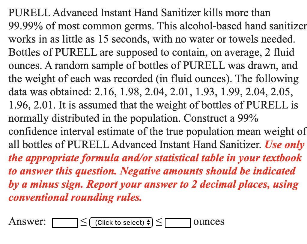 Solved PURELL Advanced Instant Hand Sanitizer kills more | Chegg.com