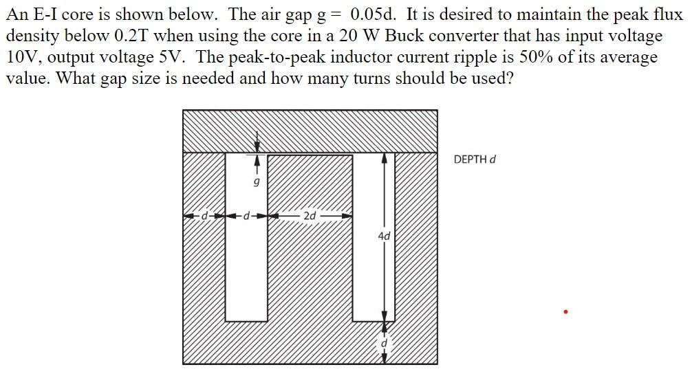 Solved An E-I core is shown below. The air gap g = 0.05d. It | Chegg.com