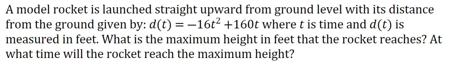 Solved A model rocket is launched straight upward from | Chegg.com