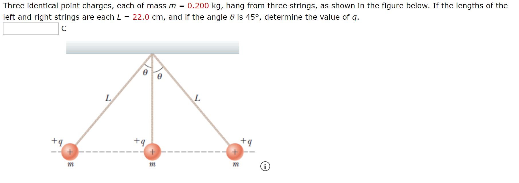 Solved Three identical point charges, each of mass m = 0.200 | Chegg.com