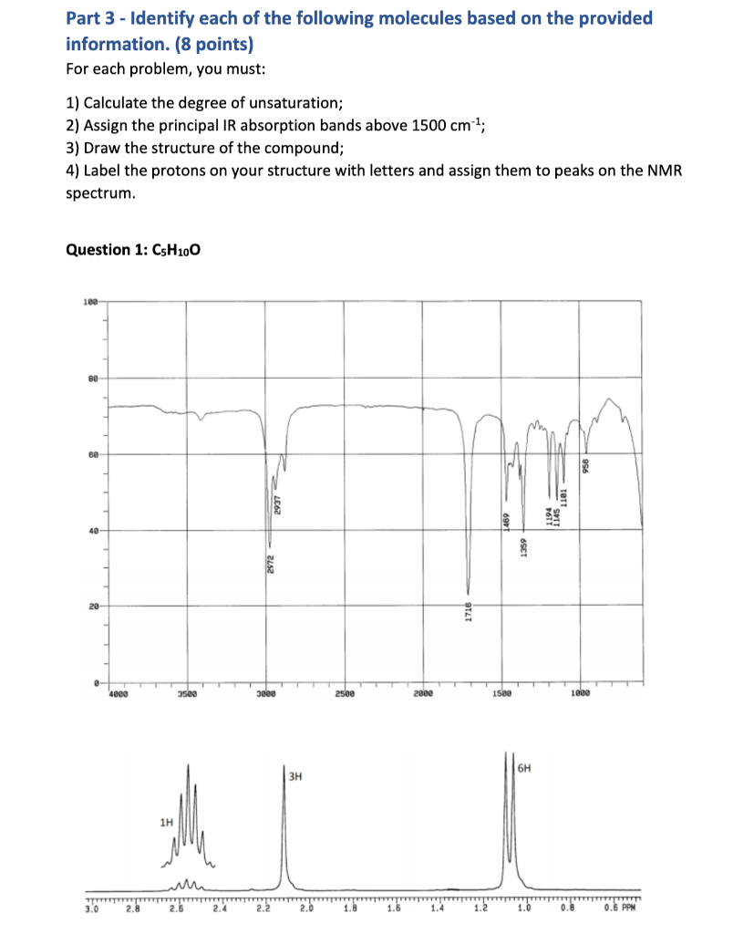 Solved Part 3 - Identify each of the following molecules | Chegg.com