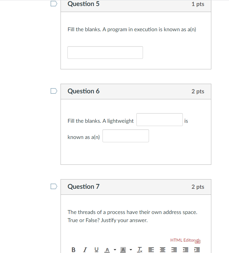 Solved Question 5 1 pts Fill the blanks. A program in | Chegg.com