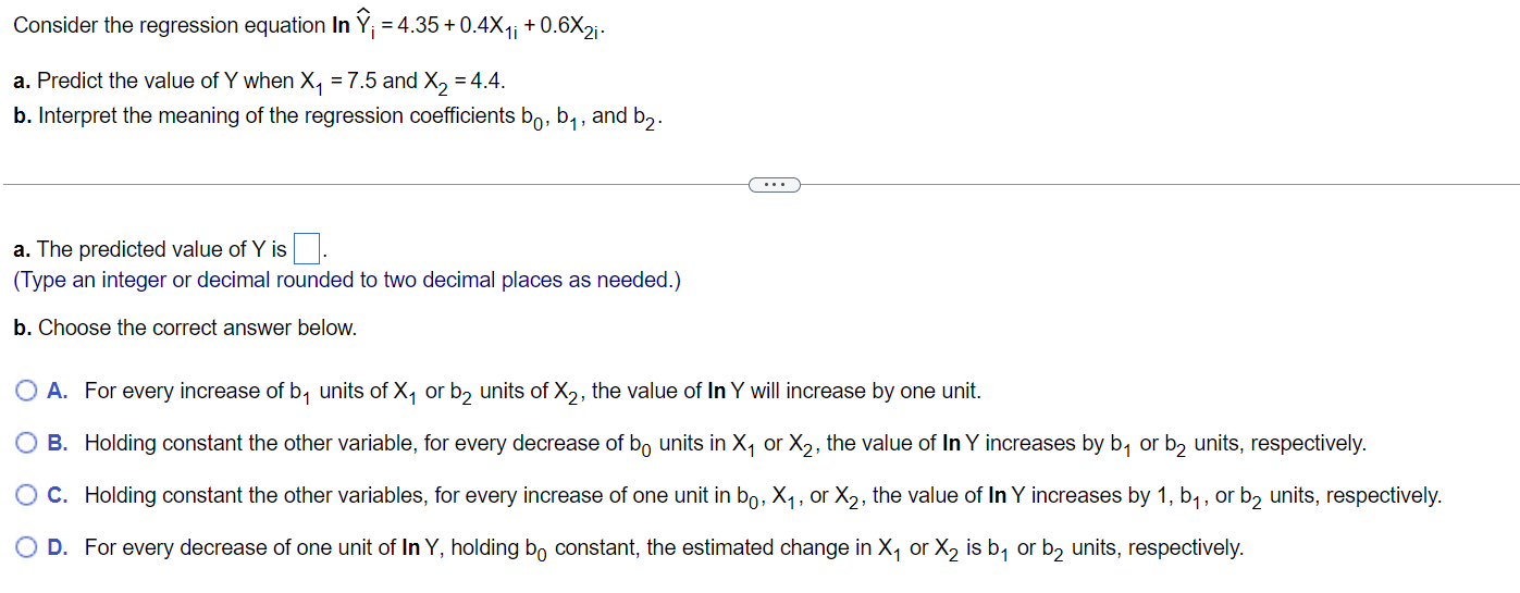 Solved Consider the regression equation | Chegg.com