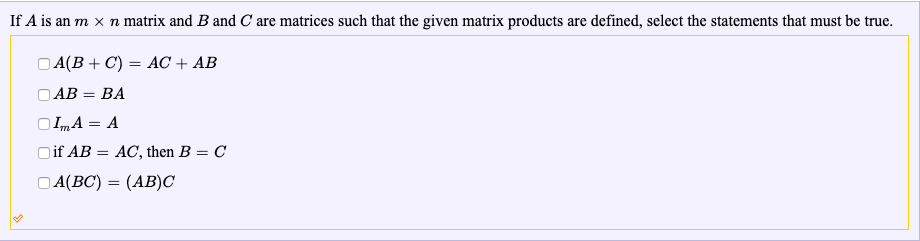 Solved If A Is An M X N Matrix And B And Care Matrices Such | Chegg.com