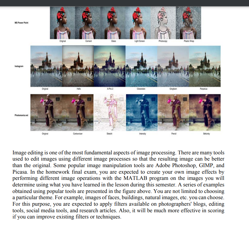 Solved Image editing is one of the most fundamental aspects | Chegg.com