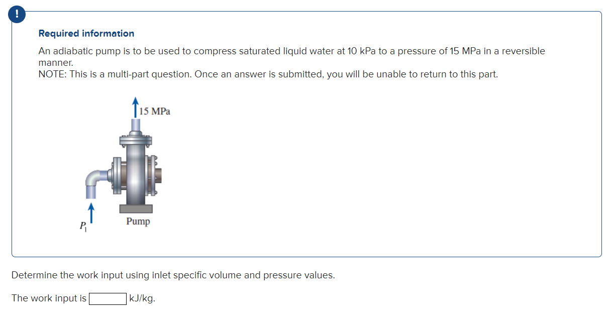 Solved ! Required Information An Adiabatic Pump Is To Be | Chegg.com