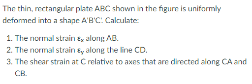 Solved The thin, rectangular plate ABC shown in the figure | Chegg.com