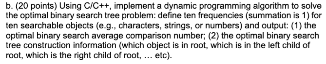 Solved b. (20 points) Using C/C++, implement a dynamic | Chegg.com