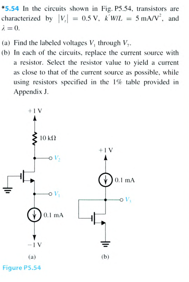 Solved *5.54 In the circuits shown in Fig. P5.54, | Chegg.com