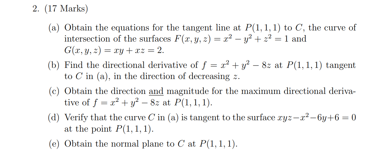 Solved 2. (17 Marks) (a) Obtain the equations for the | Chegg.com