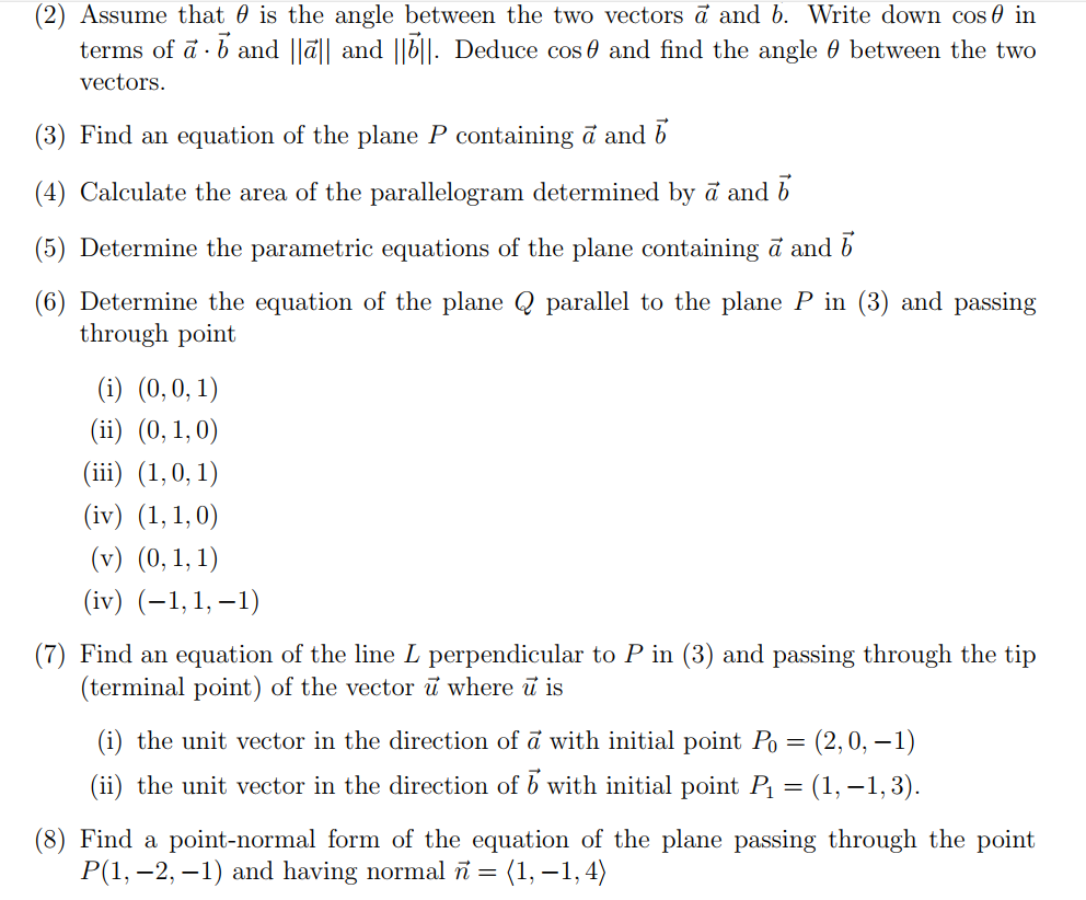 Solved Let ~a And ~b Be The Vectors Given By A = (2; 0; -1) | Chegg.com