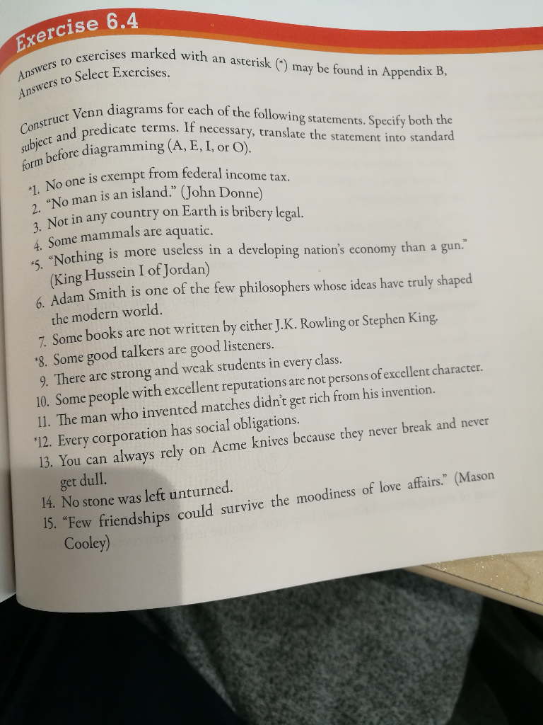 Exercise 6.4 Answers To Exercises Marked With An | Chegg.com