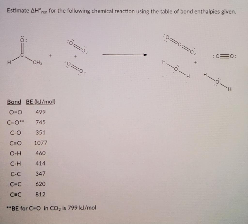 Solved Estimate ΔH∘nn for the following chemical reaction | Chegg.com