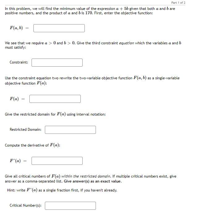 Solved In This Problem, We Will Find The Minimum Value Of | Chegg.com