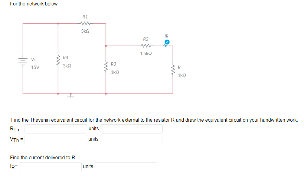 Solved For the network below Find the Thevenin equivalent | Chegg.com