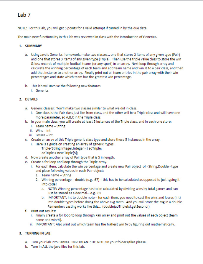 Solved Lab 7 NOTE: For this lab, you will get 5 points for a | Chegg.com