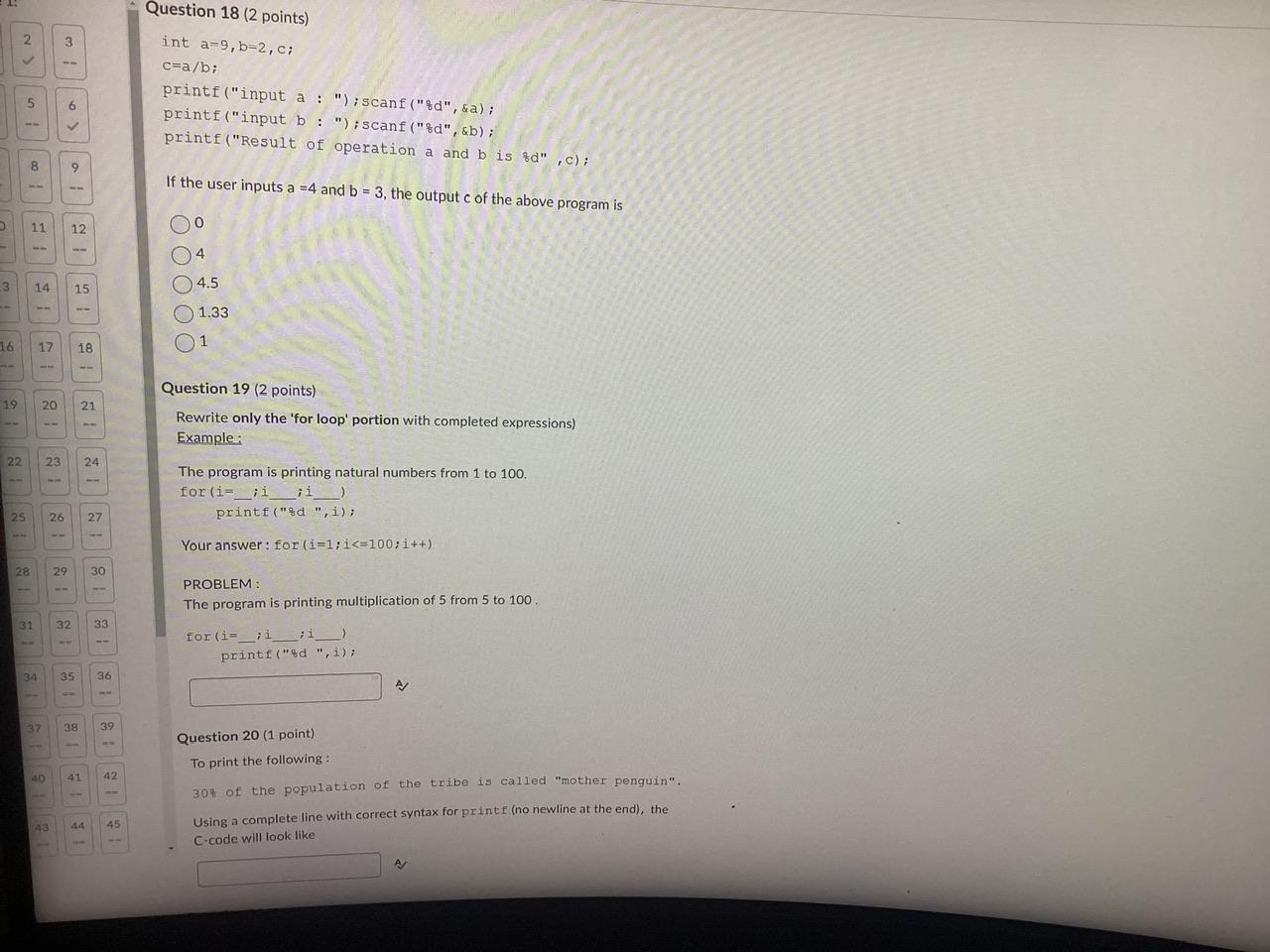 Solved c=a/b; printf("input a:") iscanf ("₹d", \&a); | Chegg.com