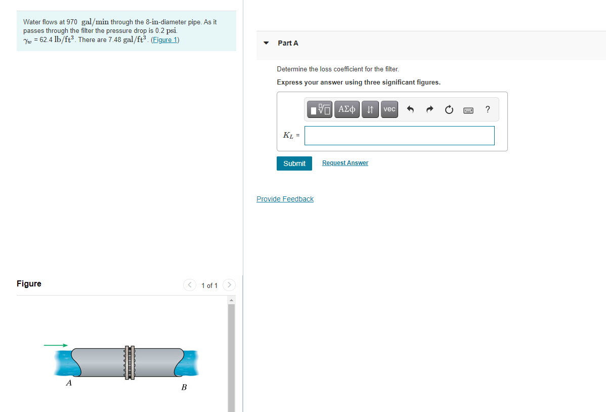 Solved Water Flows At 970 Gal min Through The 8 in diameter Chegg