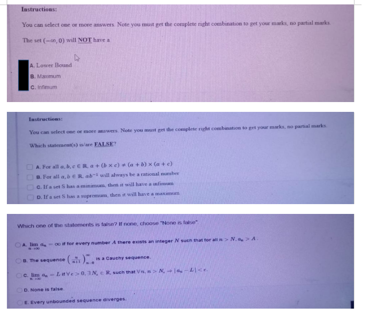 Solved Instructions: You can select one or more answers. | Chegg.com