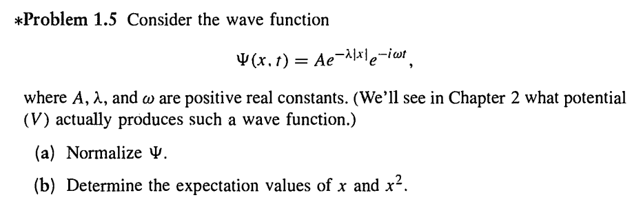 Solved ∗ Problem 1.5 Consider The Wave Function | Chegg.com