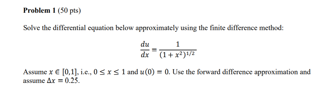 Solved Problem 1 (50 pts) Solve the differential equation | Chegg.com