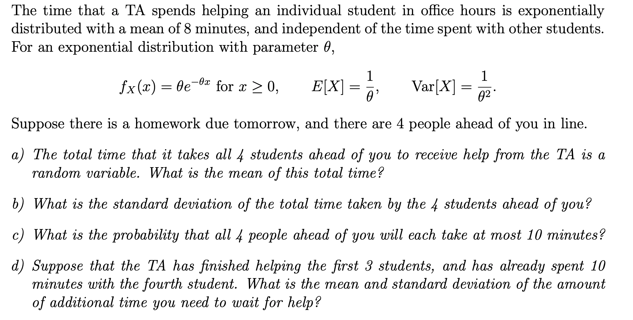 The time that a TA spends helping an individual | Chegg.com