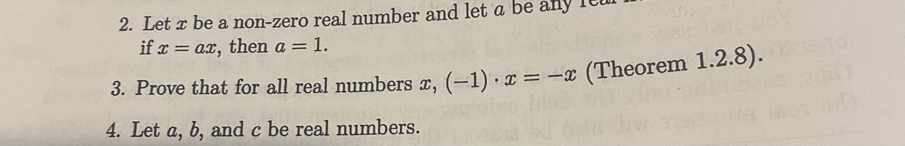 Solved 2. Let x be a non-zero real number and let a be anly | Chegg.com