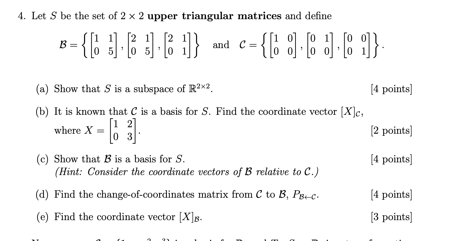 Let S be the set of 2×2 upper triangular matrices | Chegg.com