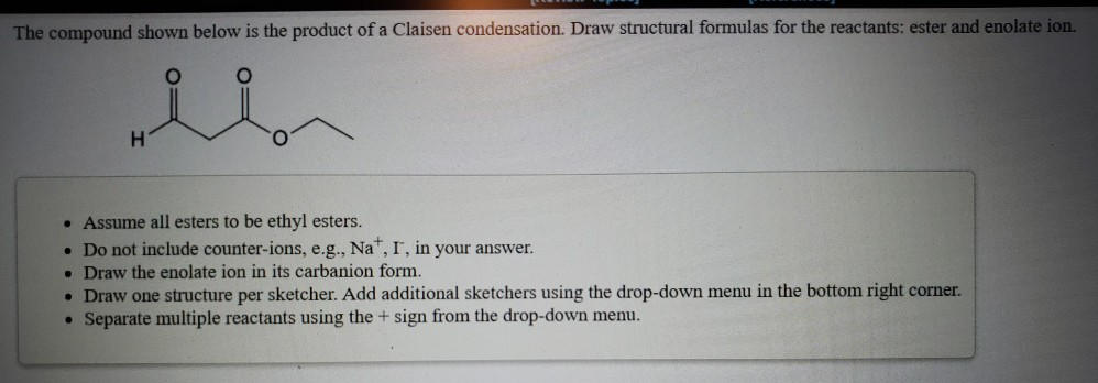 Solved The Compound Shown Below Is The Product Of A Claisen 6223