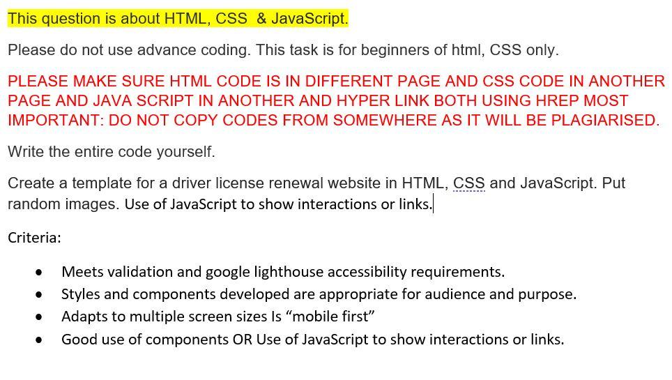 This Question Is About HTML, CSS & JavaScript. Please | Chegg.com