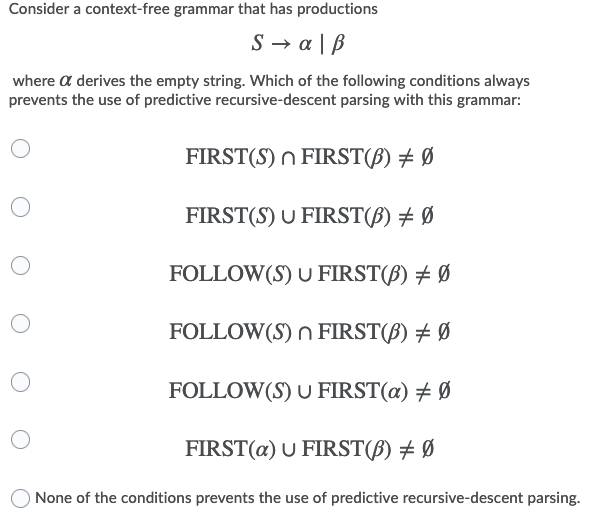 Solved Consider a context-free grammar that has productions | Chegg.com