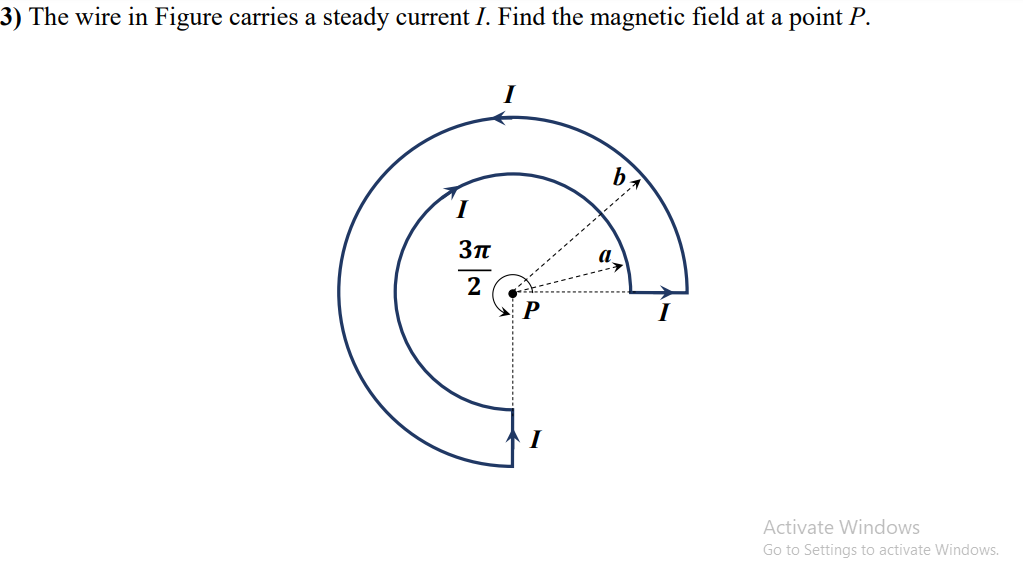 Solved 3) The wire in Figure carries a steady current I. | Chegg.com