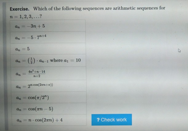 Solved Exercise. Which of the following sequences are | Chegg.com