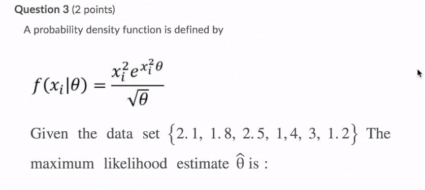 Solved Question 3 2 Points A Probability Density Functi Chegg Com