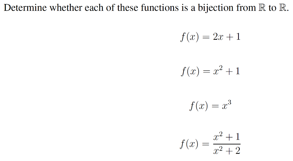 Solved Determine Whether Each Of These Functions Is A 8857