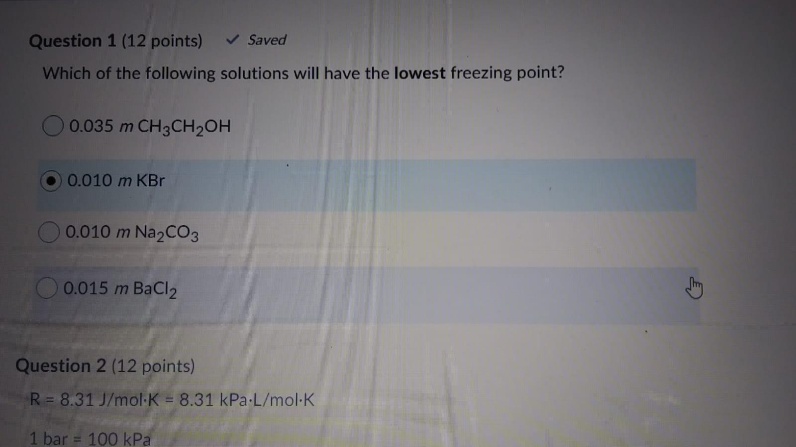 Solved Question 1 (12 points) Saved Which of the following | Chegg.com