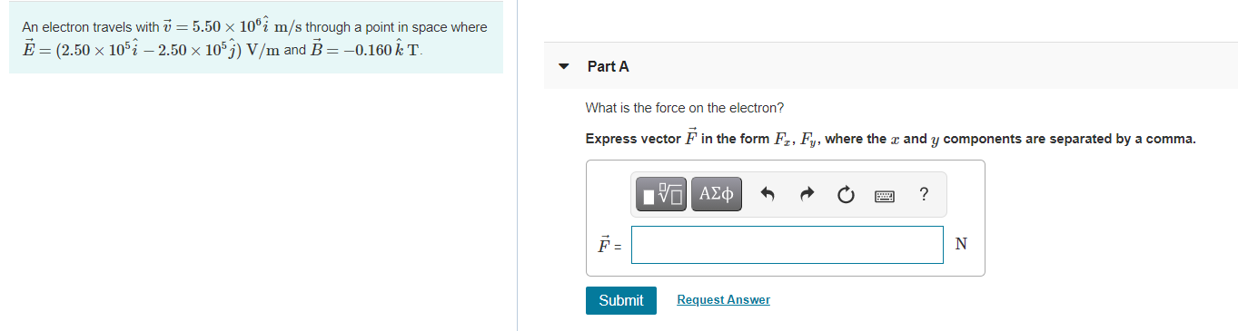 Solved An Electron Travels With U 5 50 X 10 I M S Through Chegg Com