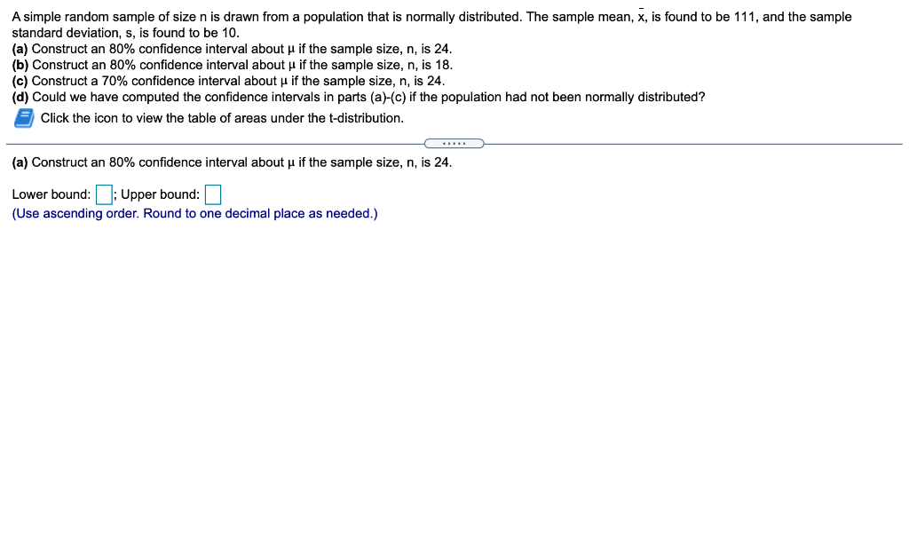 Solved A simple random sample of size n is drawn from a | Chegg.com