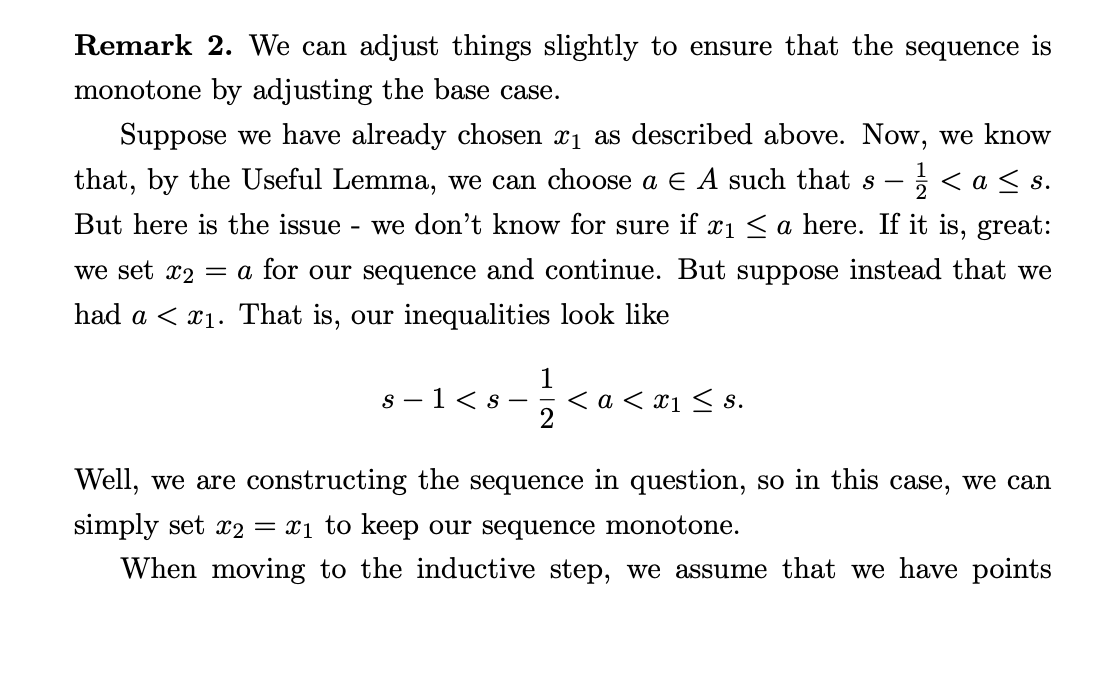 Solved Remark 2. We can adjust things slightly to ensure | Chegg.com