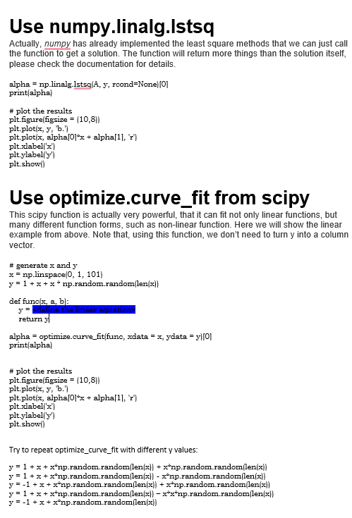 Solved Least Squares Regression in Python Recall that if we | Chegg.com