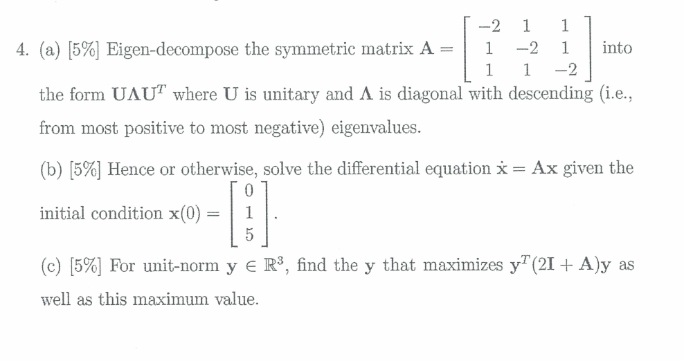 Solved 4. (a) [5\] the symmetric matrix