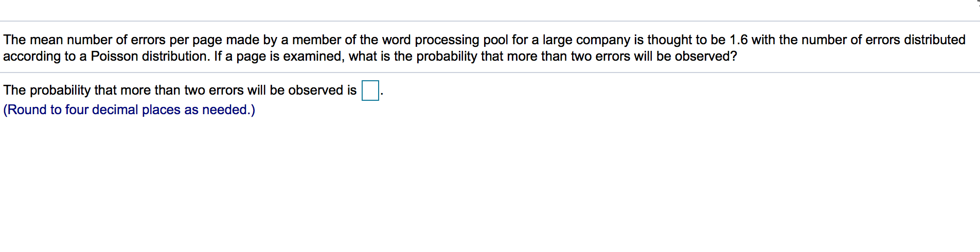 Solved The mean number of errors per page made by a member | Chegg.com