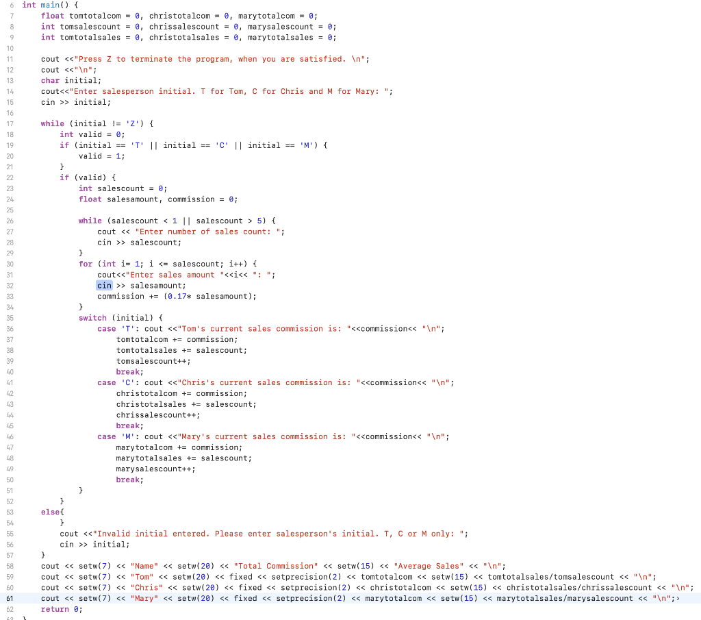 Solved draw the flowchart for this code. | Chegg.com