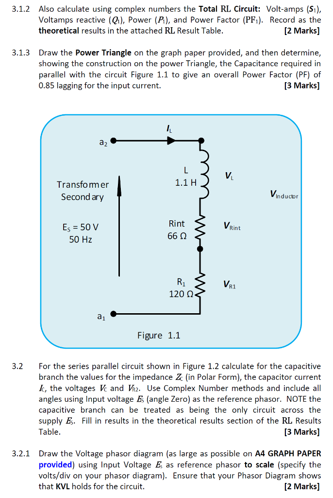 Solved For the RL series circuit shown in Figure 1.1, | Chegg.com